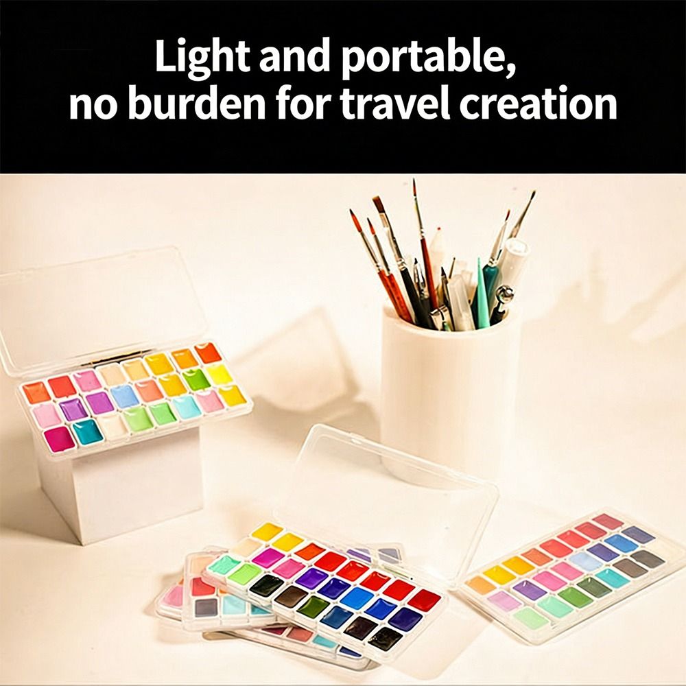 24 Colors Watercolors Paint Se - огляд і ціна Watercolor Paint Set Solid Pigment