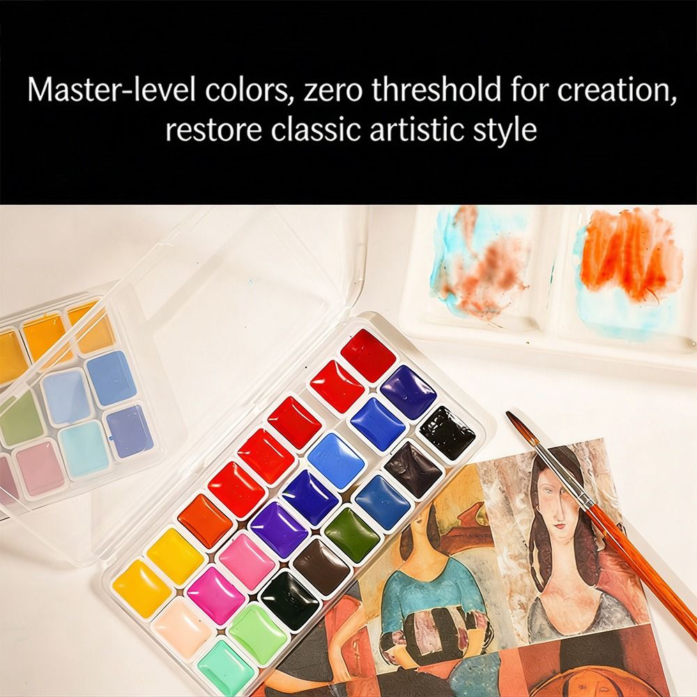 24 Colors Watercolors Paint Se - огляд і ціна Watercolor Paint Set Solid Pigment