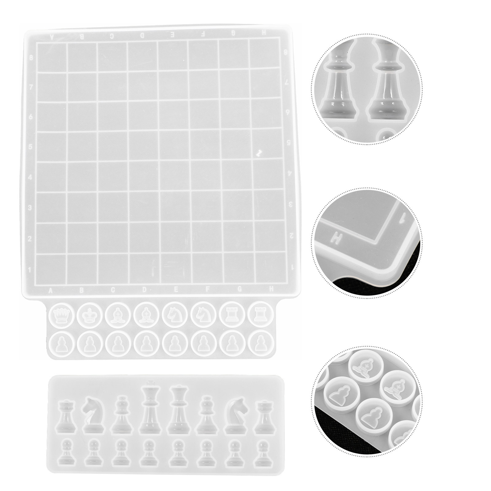 2Pcs Chess Board Mould Quality - огляд і ціна Silicone Epoxy Resin Molds Set