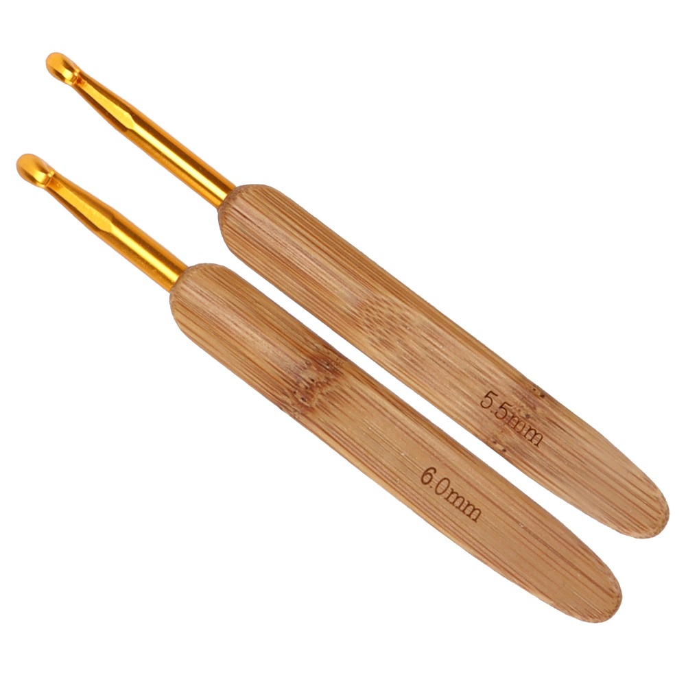 8pcs 2.5-6mm Sizes Crochet Hoo - огляд і ціна Wooden Crochet Hooks Ergonomic Handle