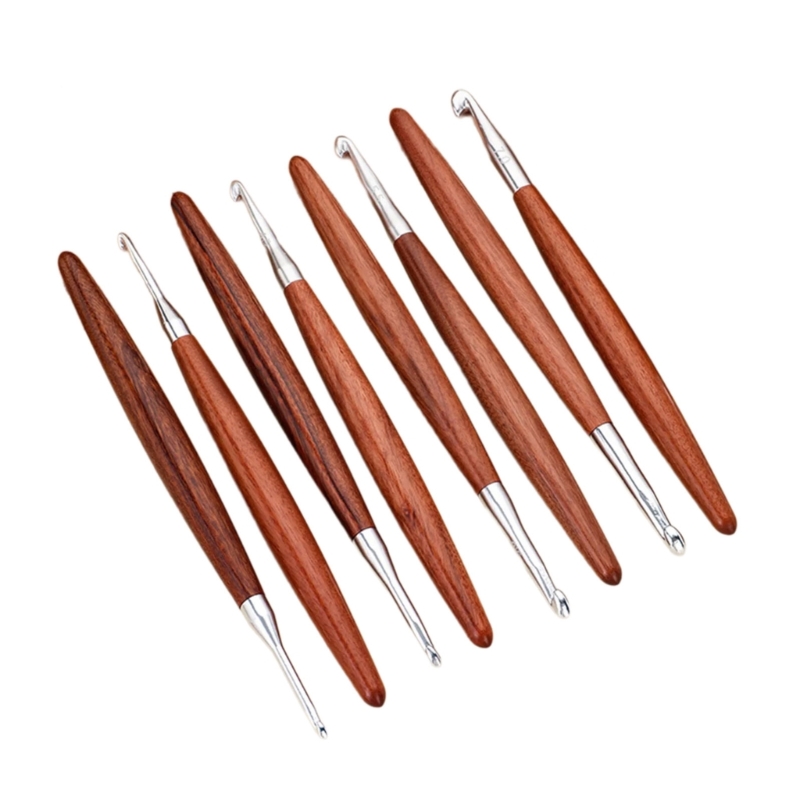 F68E 8Pcs Wooden Handle Croche - огляд і ціна Wooden Crochet Hooks Ergonomic Handle
