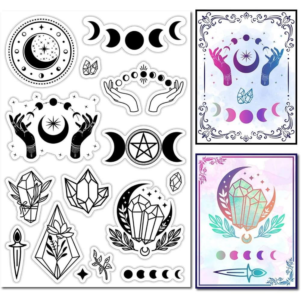 Moon Phase Crystal Rubber Stam - огляд і ціна Clear Silicone Stamps For Card Making