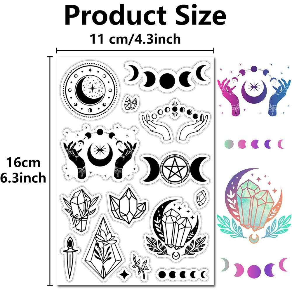 Moon Phase Crystal Rubber Stam - огляд і ціна Clear Silicone Stamps For Card Making